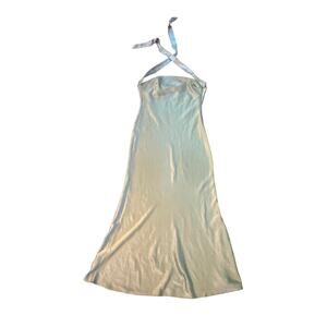 4 Princess Polly Haley Green Silky Satin Maxi Long Dress Gown Strapless Tie Back